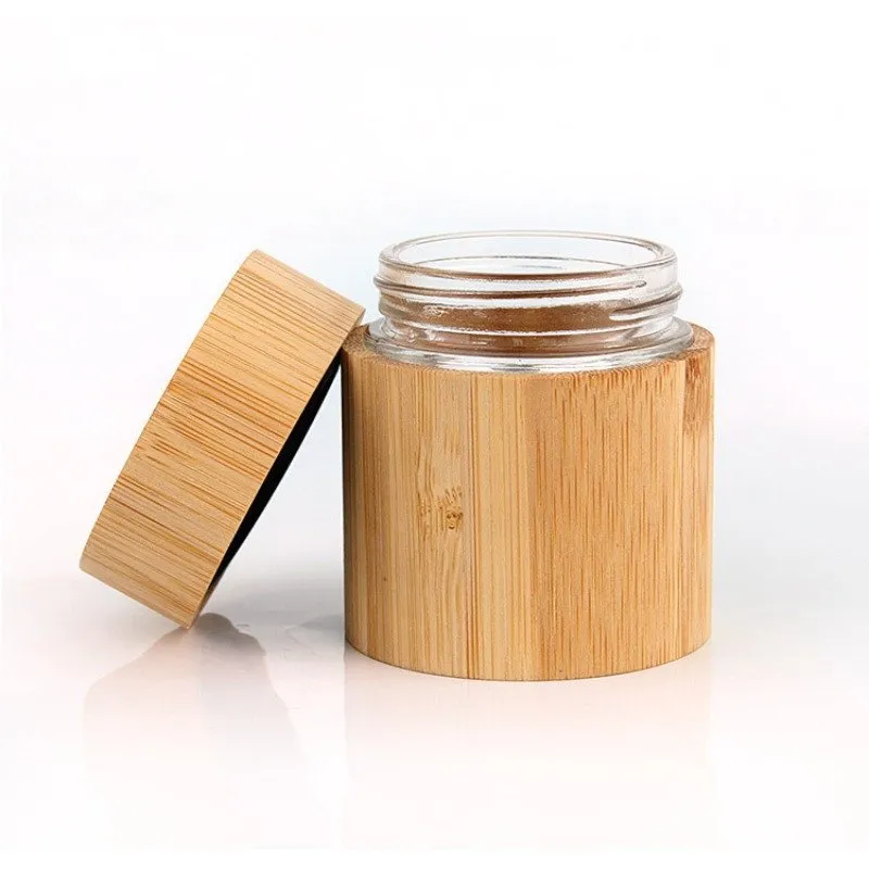 Glass inner all bamboo jar