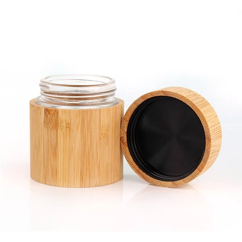 Glass inner all bamboo jar
