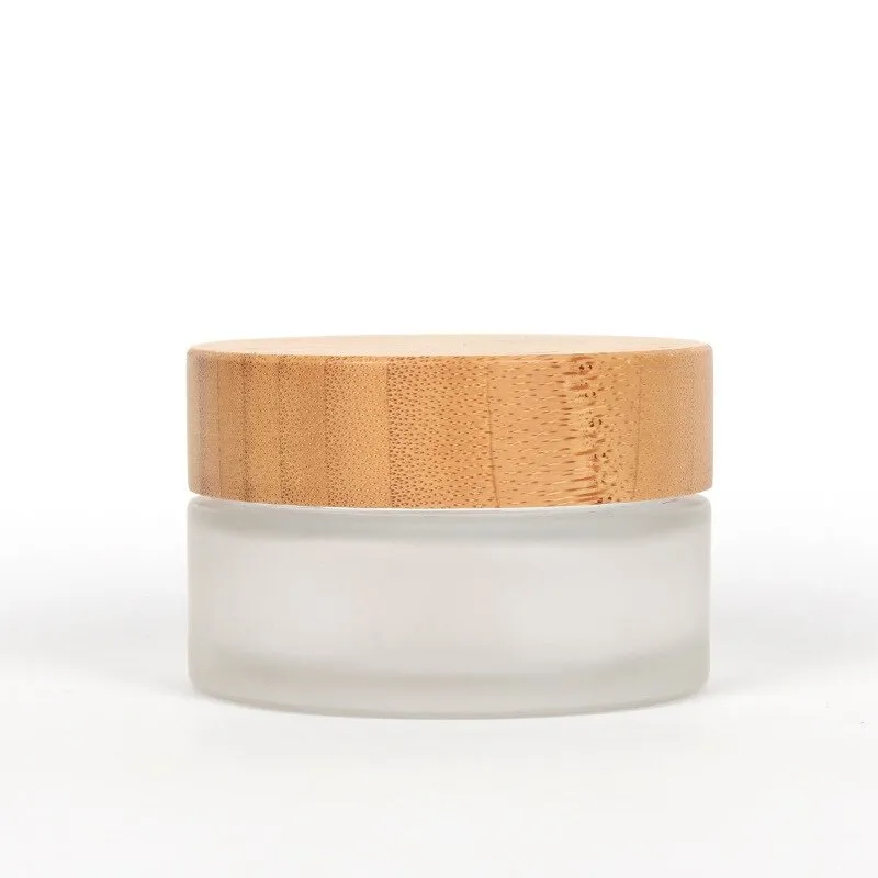 Glass jar with bamboo lid