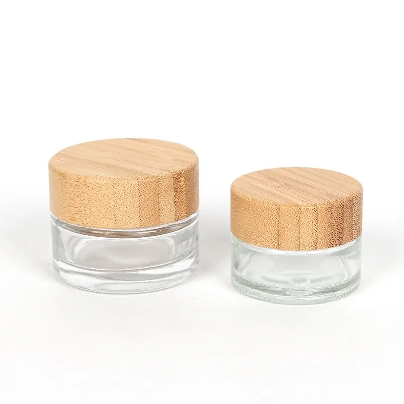 Glass jar with bamboo lid