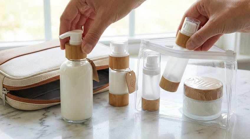 prevent leaks travel cosmetic bottles