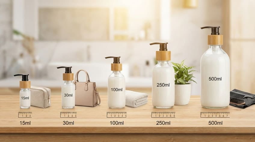lotion bottle sizes uses