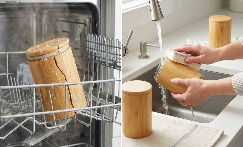 dishwasher safe bamboo jars