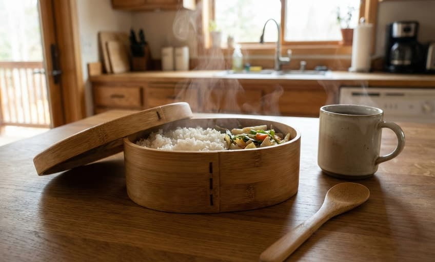 hot food bamboo container