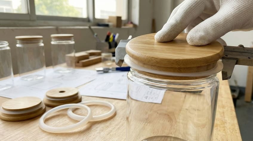 seal bamboo lid glass jar