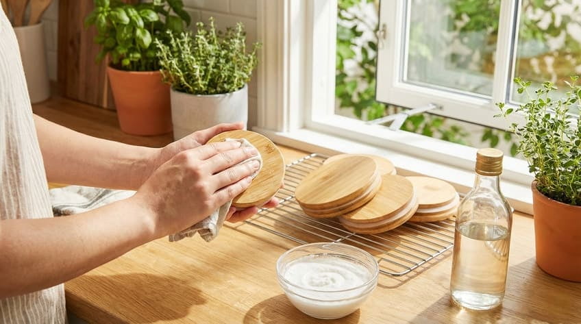removing smells bamboo lid
