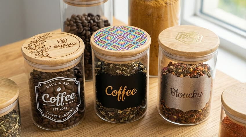 personalise bamboo lid jar