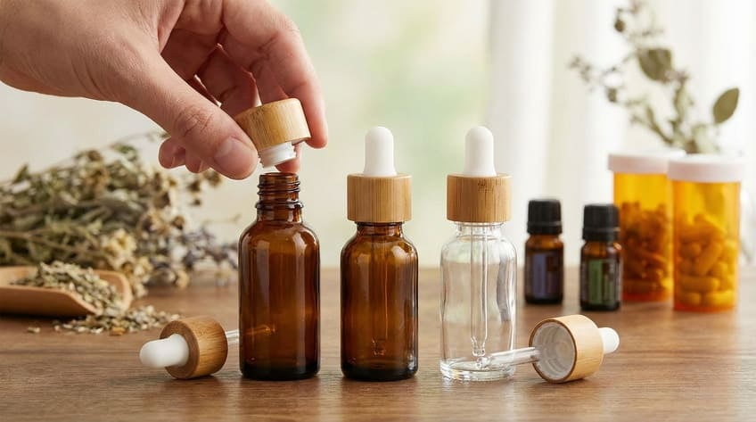 child-resistant glass dropper bottle caps