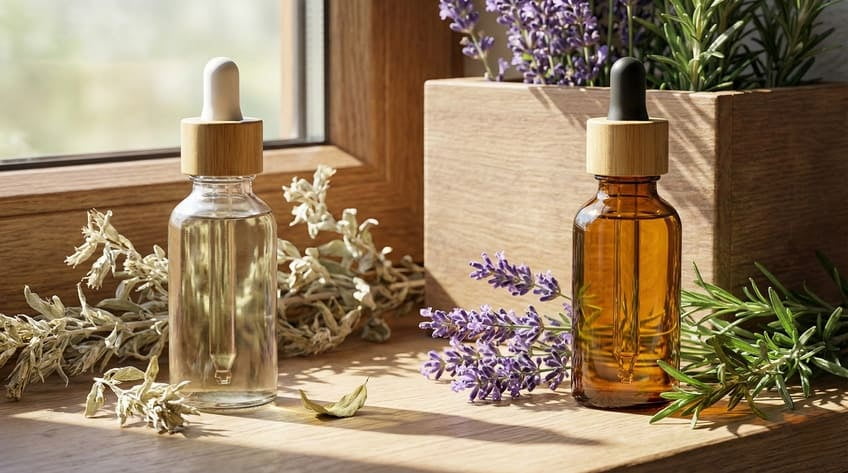 clear glass for essential oils