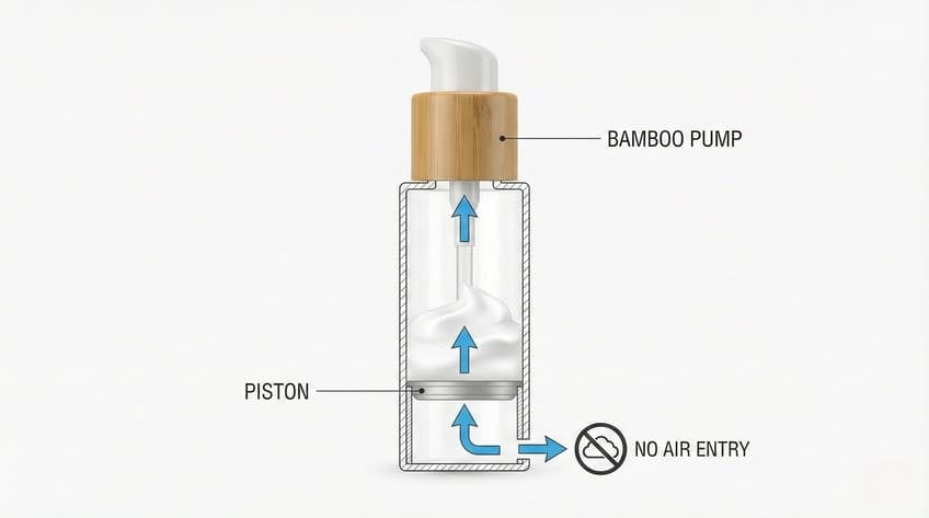 how airless bottles work