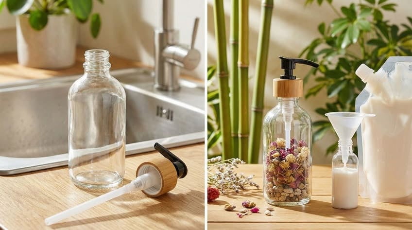 empty out pump bottles