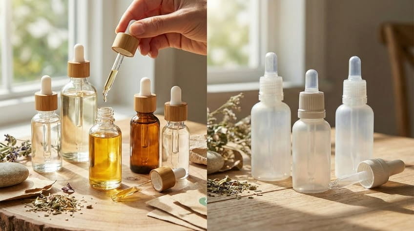 glass vs plastic dropper bottles