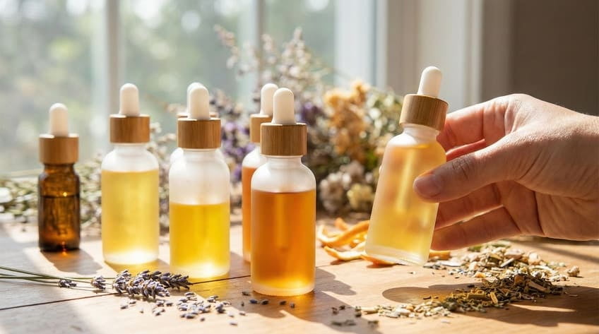 frosted glass essential oil protection