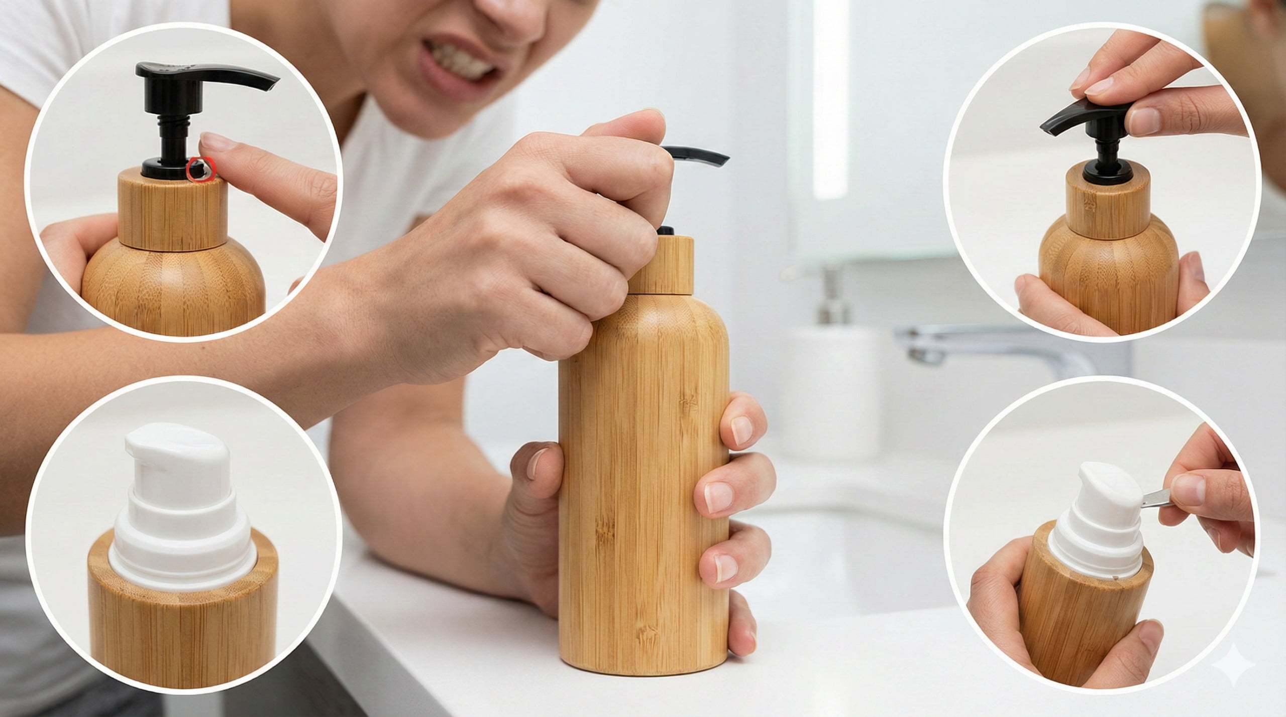 open lotion pump bottle won't twist