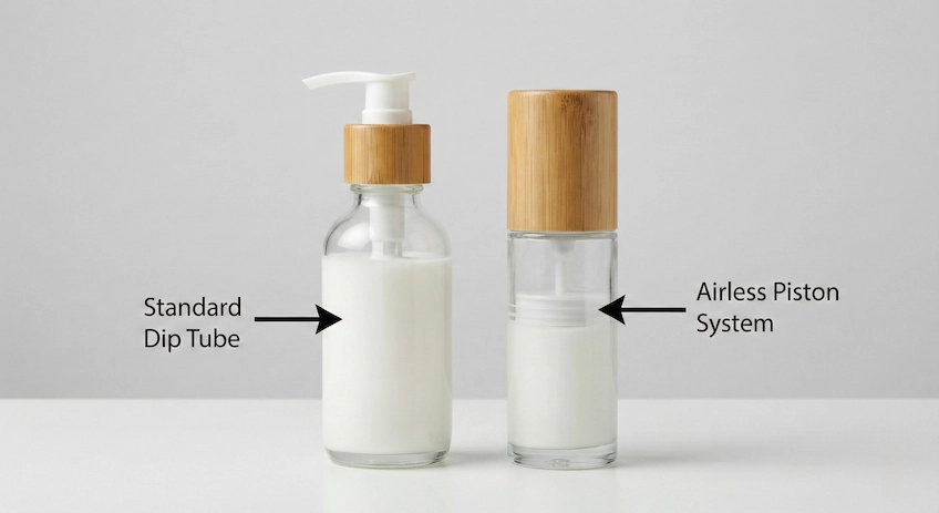 airless vs standard pump mechanism comparison