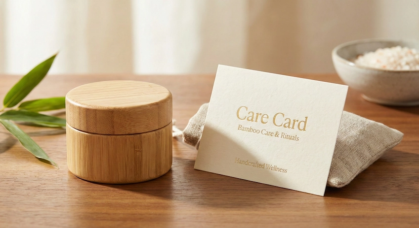 bamboo packaging care card instruction