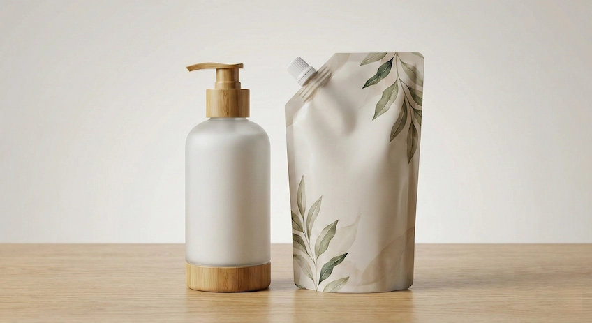 luxury bamboo lotion bottle refillable system