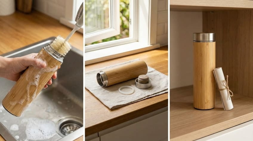 cleaning bamboo bottle