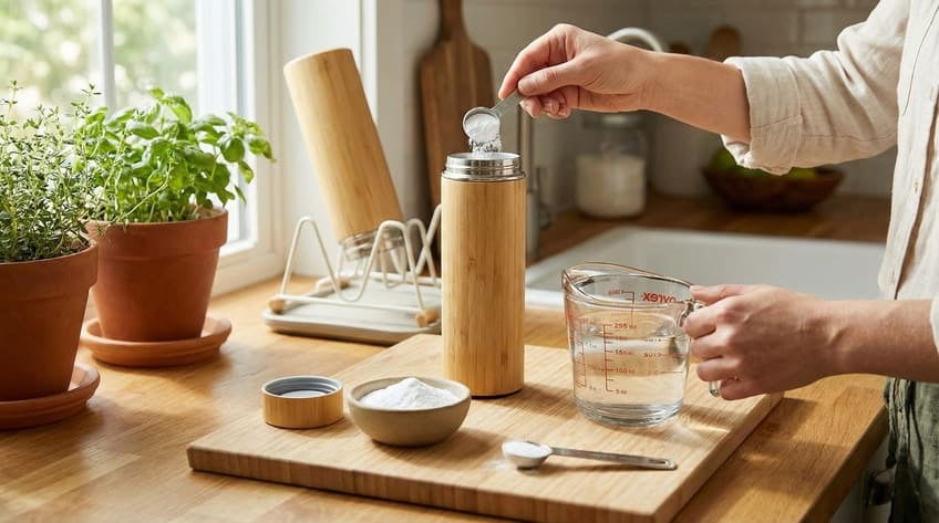 remove smell bamboo bottle