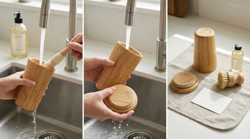 hand wash bamboo bottle
