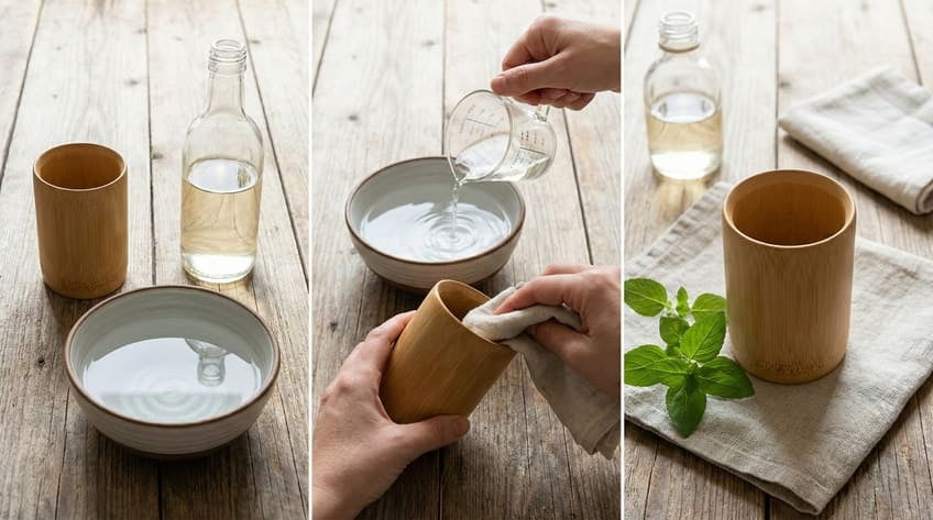 vinegar clean bamboo bottle