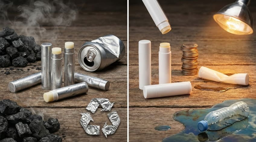 aluminum vs plastic lip balm tubes