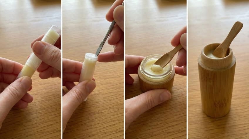open bottom lip balm