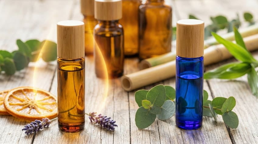 best colored glass bottle store essential oils