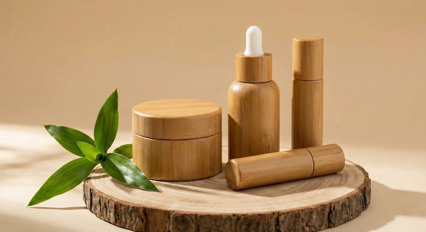 finished bamboo cosmetic packaging
