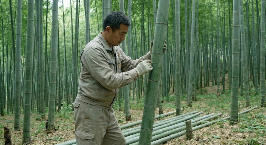 bamboo harvesting process