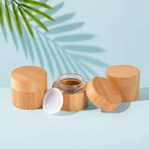 Detail of All-Inclusive Bamboo Sleeve on Cream Jar