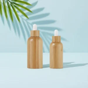 Wholesale Bamboo Shell Amber Glass Dropper Bottle for Serum