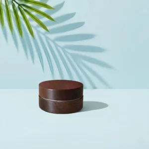 Wholesale Solid Walnut Wood Cream Aluminum Liner Jar