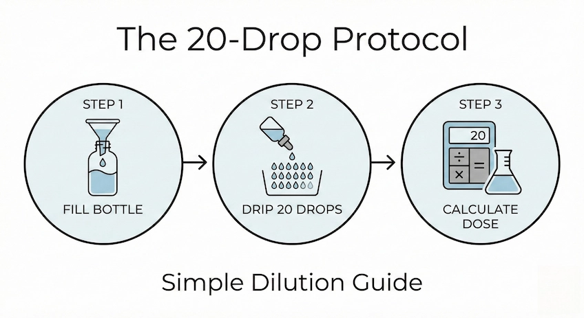 How to Test Serum Dosage: The 20-Drop Protocol 20 drop calibration test method infographic