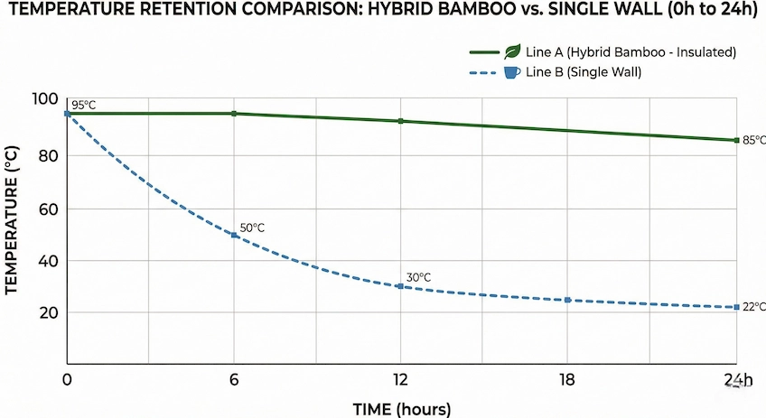 bamboo bottle insulation performance chart