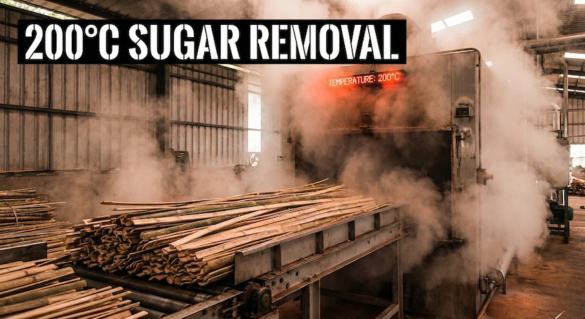 carbonization process of bamboo material in factory