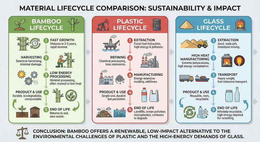 bamboo cosmetic packaging sustainability chart