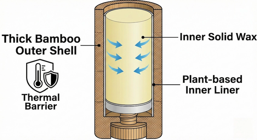bamboo lip balm tube insulation effect