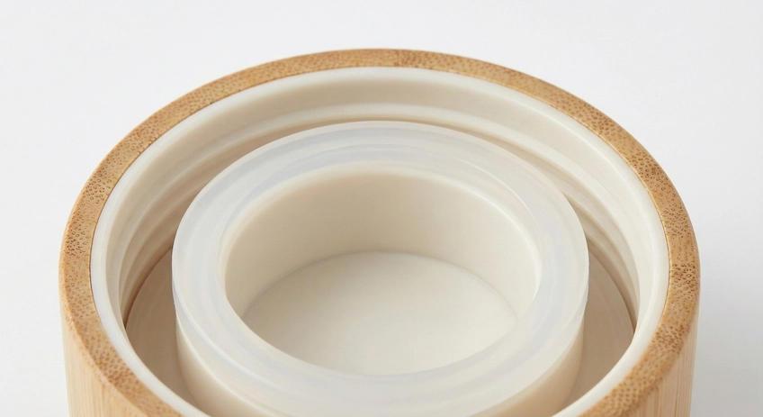 bamboo screw cap detail for water bottle