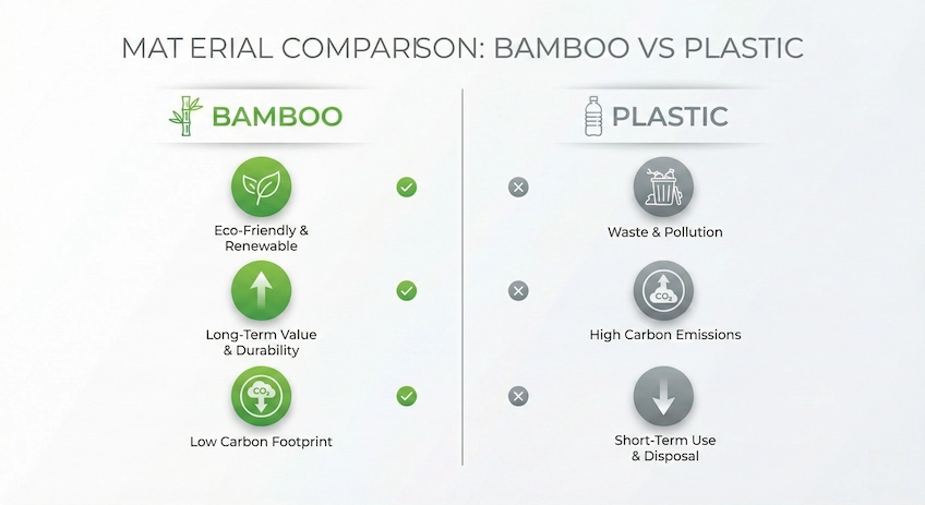 comparison chart of bamboo vs plastic environmental impact