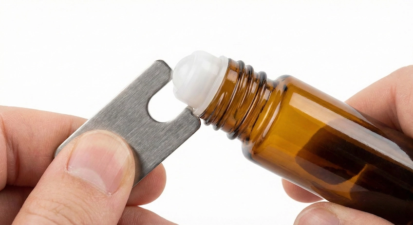 fixing stuck essential oil roller ball top