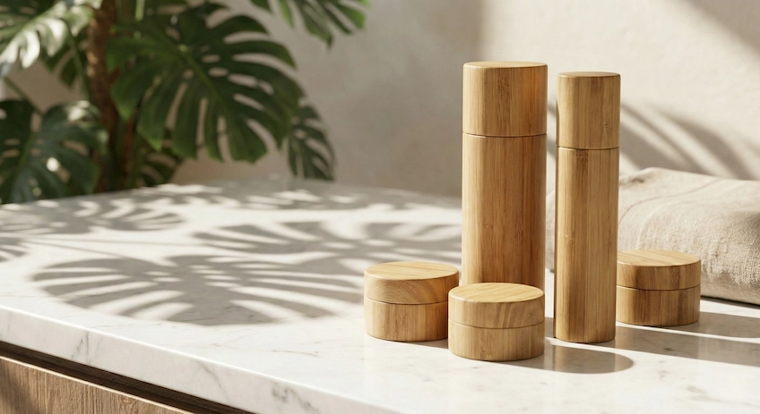 Luxury Appeal: Bamboo vs Plastic luxury bamboo cosmetic packaging collection
