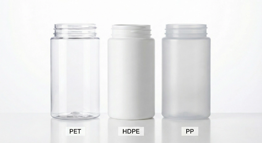 Comparison of PET, HDPE, and PP inner bottles for bamboo cosmetic packaging
