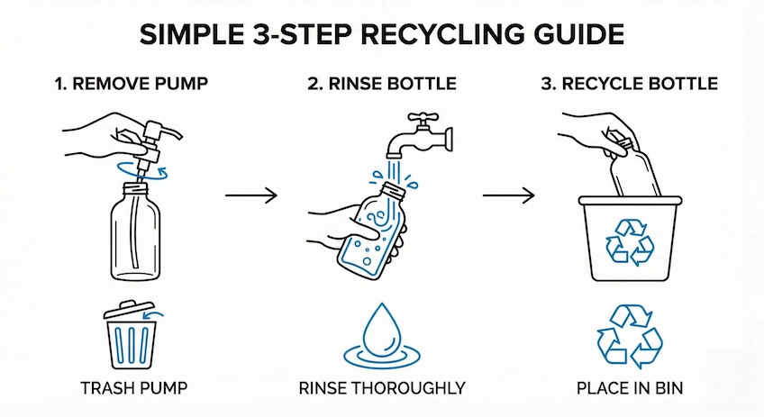recycling preparation for lotion bottles