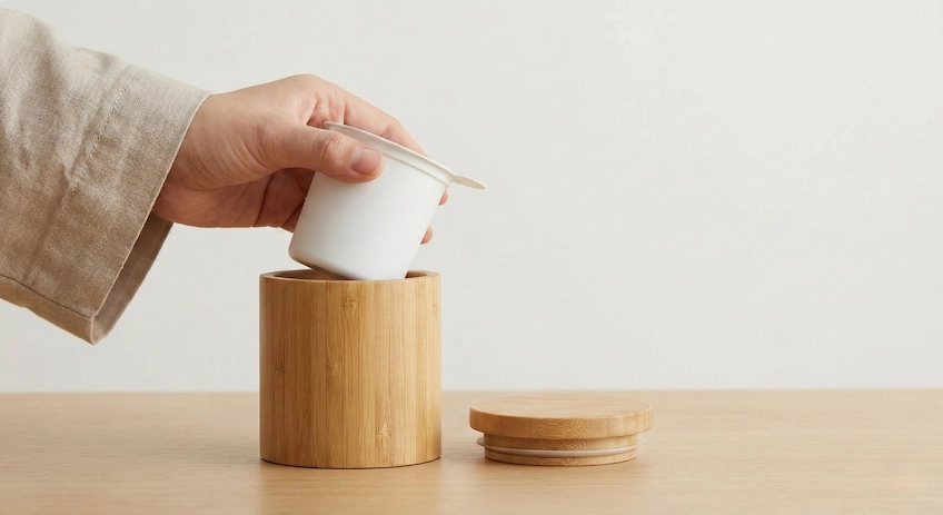 refillable cosmetic jar design mechanism