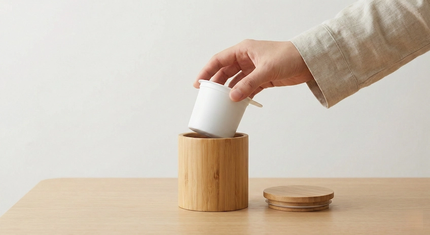 refillable cosmetic jar mechanism