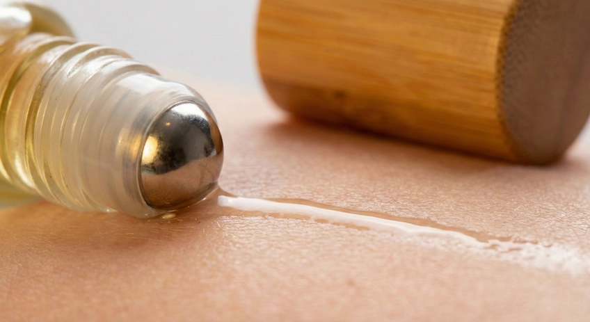 close up of stainless steel roller ball application