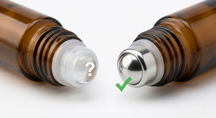 stainless steel vs glass roller ball comparison