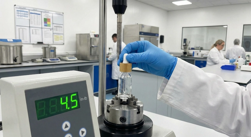 torque testing for dropper bottle caps