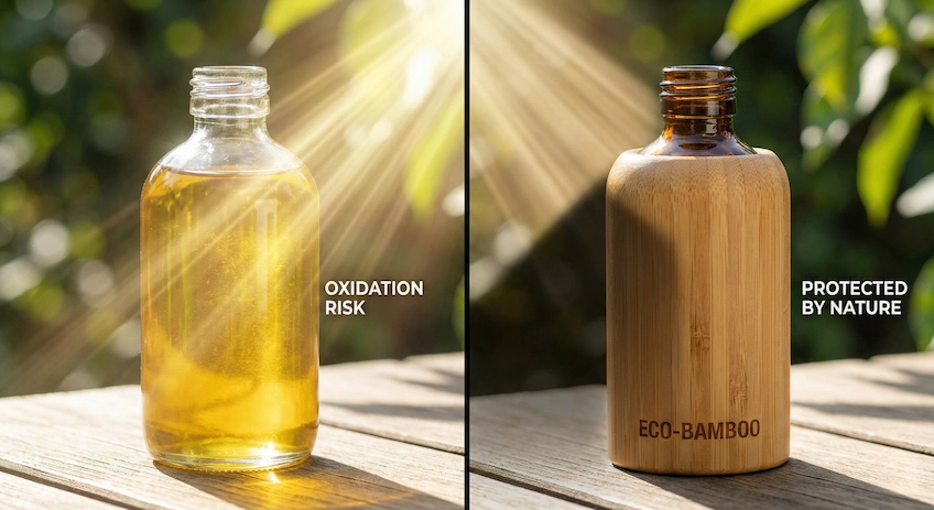 uv protection comparison amber clear glass